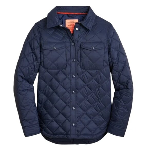 J. Crew Quilted puffer shirt-jacket with PrimaLoft - Navy Size XS - Picture 1 of 13